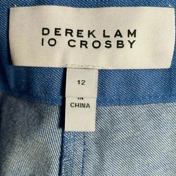 Derek Lam 10 Crosby baby blue stylish Robertson Sailor Crop a Trousers pant 12 - Picture 5 of 6